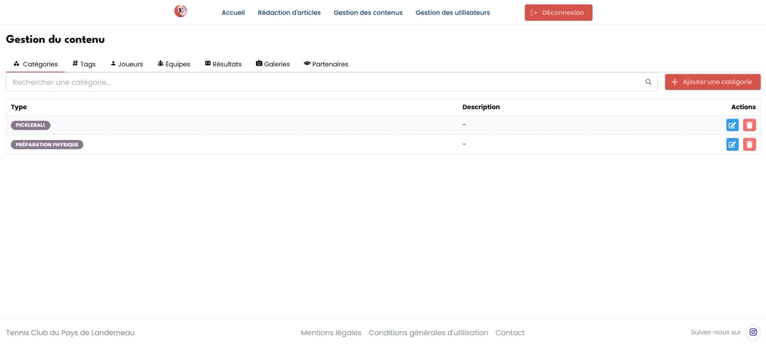 Dashboard administrateur